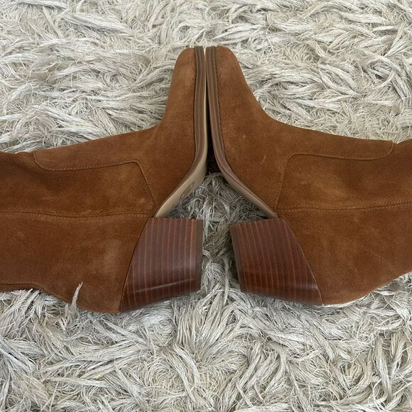 NWOB Michael Kors Harlow Brown Suede Cuban Heel Over The Knee Boots size 5.5 - Picture 11 of 13